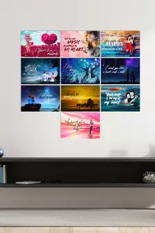 Set of  Valentine Theme High Quality Printed  GSM Posters with Glue Drops