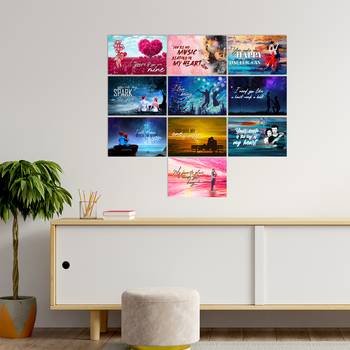Set of  Valentine Theme High Quality Printed  GSM Posters with Glue Drops 2
