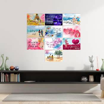 Set of  Romantic Quotes High Quality Printed  GSM Posters with Glue Drops 1