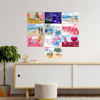 Set of  Romantic Quotes High Quality Printed  GSM Posters with Glue Drops 2