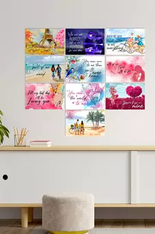 Set of  Romantic Quotes High Quality Printed  GSM Posters with Glue Drops