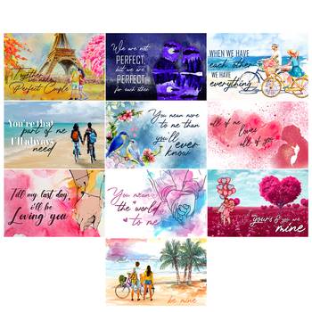 Set of  Romantic Quotes High Quality Printed  GSM Posters with Glue Drops 3