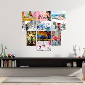 Set of  Romantic Quotes High Quality Printed  GSM Posters with Glue Drops 1