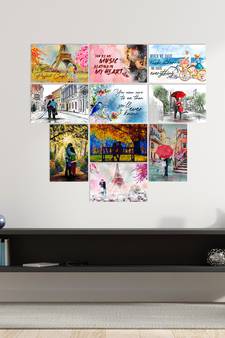 Set of  Romantic Quotes High Quality Printed  GSM Posters with Glue Drops
