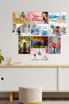 Set of  Romantic Quotes High Quality Printed  GSM Posters with Glue Drops