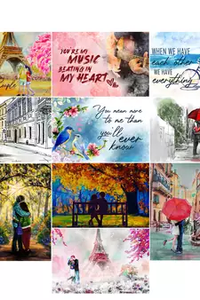 Set of  Romantic Quotes High Quality Printed  GSM Posters with Glue Drops