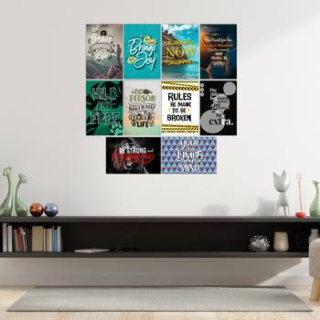 Set of  Motivational Quotes High Quality Printed  GSM Posters with Glue Drops 1