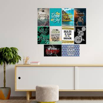 Set of  Motivational Quotes High Quality Printed  GSM Posters with Glue Drops 2