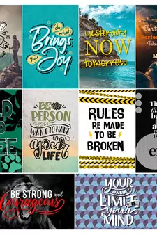 Set of  Motivational Quotes High Quality Printed  GSM Posters with Glue Drops