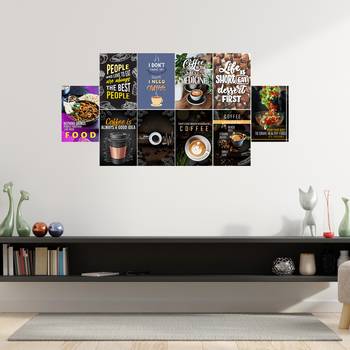 Set of  Food Theme High Quality Printed  GSM Posters with Glue Drops 1