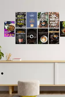 Set of  Food Theme High Quality Printed  GSM Posters with Glue Drops