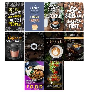 Set of  Food Theme High Quality Printed  GSM Posters with Glue Drops 3