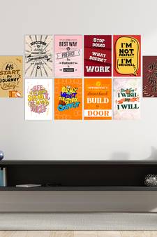 Set of  Inspiring Quotes High Quality Printed  GSM Posters with Glue Drops