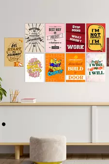 Set of  Inspiring Quotes High Quality Printed  GSM Posters with Glue Drops