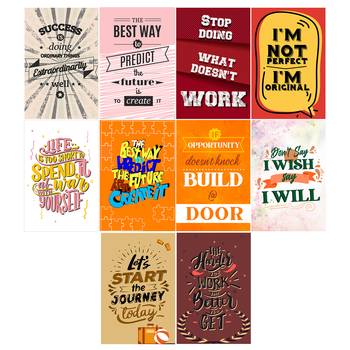 Set of  Inspiring Quotes High Quality Printed  GSM Posters with Glue Drops 3