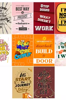 Set of  Inspiring Quotes High Quality Printed  GSM Posters with Glue Drops