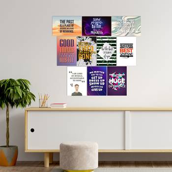 Set of  Motivating and Inspiring Quotes High Quality Printed  GSM Posters with Glue Drops 2