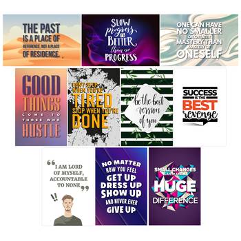 Set of  Motivating and Inspiring Quotes High Quality Printed  GSM Posters with Glue Drops 3