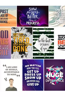 Set of  Motivating and Inspiring Quotes High Quality Printed  GSM Posters with Glue Drops