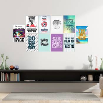Set of  Ambitious Quotes High Quality Printed  GSM Posters with Glue Drops 1