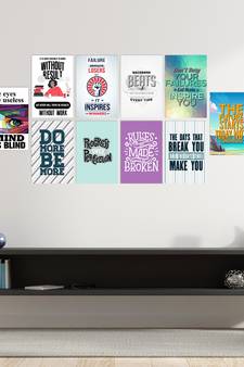 Set of  Ambitious Quotes High Quality Printed  GSM Posters with Glue Drops