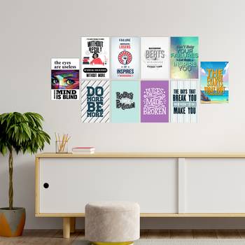 Set of  Ambitious Quotes High Quality Printed  GSM Posters with Glue Drops 2