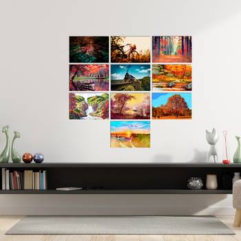 Set of  Scenery Theme High Quality Printed  GSM Posters with Glue Drops 1