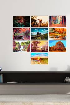 Set of  Scenery Theme High Quality Printed  GSM Posters with Glue Drops