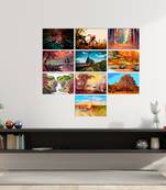 Set of  Scenery Theme High Quality Printed  GSM Posters with Glue Drops