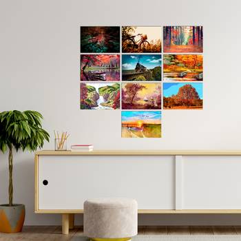 Set of  Scenery Theme High Quality Printed  GSM Posters with Glue Drops 2