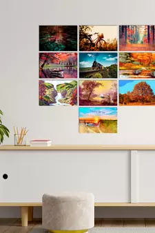Set of  Scenery Theme High Quality Printed  GSM Posters with Glue Drops