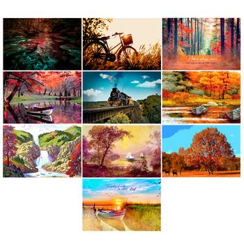 Set of  Scenery Theme High Quality Printed  GSM Posters with Glue Drops 3