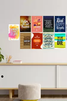 Set of  Ambitious Quotes High Quality Printed  GSM Posters with Glue Drops