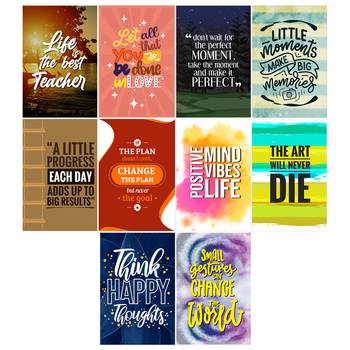 Set of  Ambitious Quotes High Quality Printed  GSM Posters with Glue Drops 3