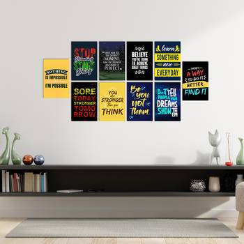 Set of  Inspiring Quotes High Quality Printed  GSM Posters with Glue Drops 1