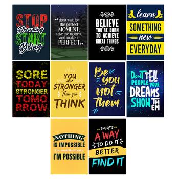 Set of  Inspiring Quotes High Quality Printed  GSM Posters with Glue Drops 3