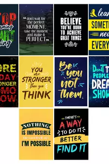 Set of  Inspiring Quotes High Quality Printed  GSM Posters with Glue Drops