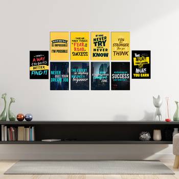 Set of  Inspiring and Ambitious Quotes High Quality Printed  GSM Posters with Glue Drops 1