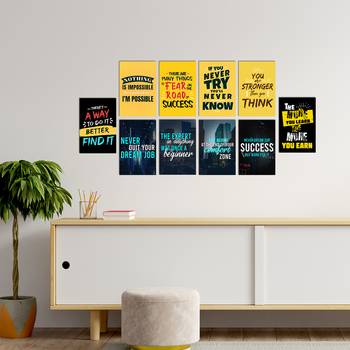 Set of  Inspiring and Ambitious Quotes High Quality Printed  GSM Posters with Glue Drops 2