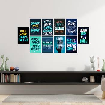 Set of  Inspiring and Ambitious Quotes for Office High Quality Printed  GSM Posters with Glue Drops 1