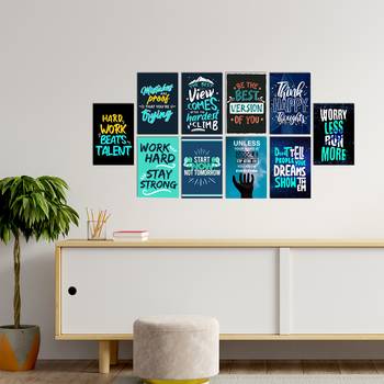 Set of  Inspiring and Ambitious Quotes for Office High Quality Printed  GSM Posters with Glue Drops 2