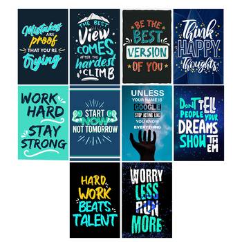 Set of  Inspiring and Ambitious Quotes for Office High Quality Printed  GSM Posters with Glue Drops 3