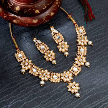 Gold pearl necklace-sets 1
