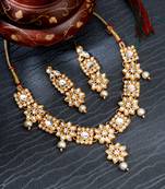 Gold pearl necklace-sets