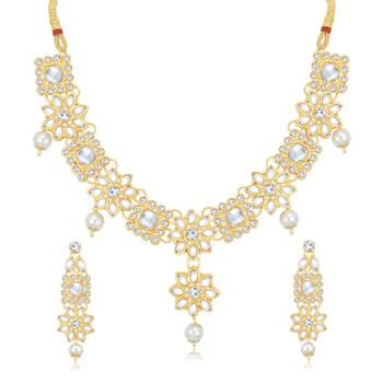 Gold pearl necklace-sets 2