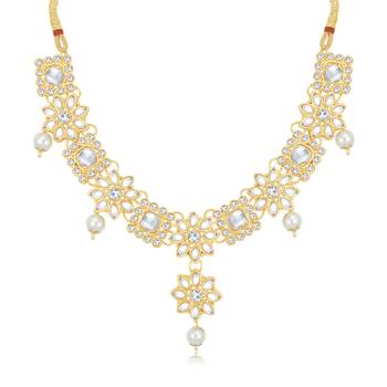 Gold pearl necklace-sets 4