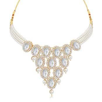 Gold pearl necklace-sets 5