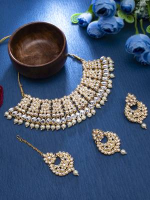 Gold pearl necklace-sets 1