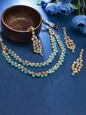 Blue pearl necklace-sets 1