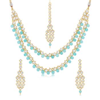 Blue pearl necklace-sets 2